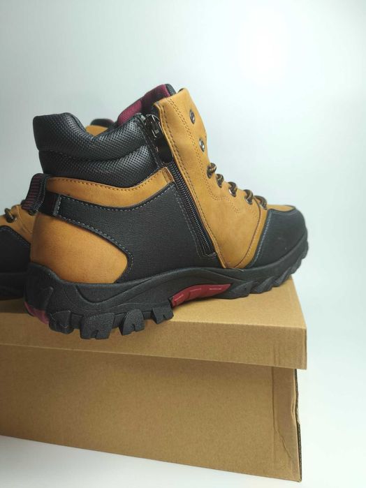 Męskie ocieplane buty zimowe nowe wytrzymałe brąz 43 Okazja