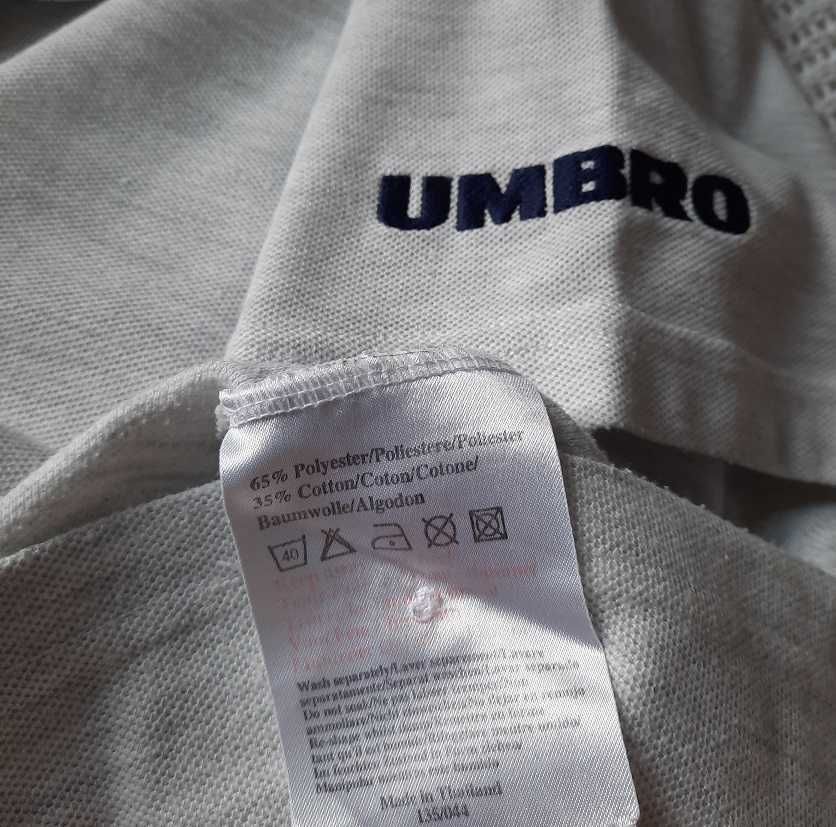 Umbro oryginał Logo haft popiel granat polówka koszulka sportowa L XL