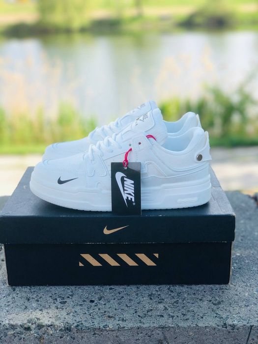 Мужские кроссовки Nike Air Force Белые кожаные кросовки Найк