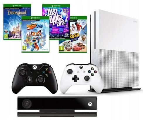 Xbox One S 1TB Kinect +2pady+ gry