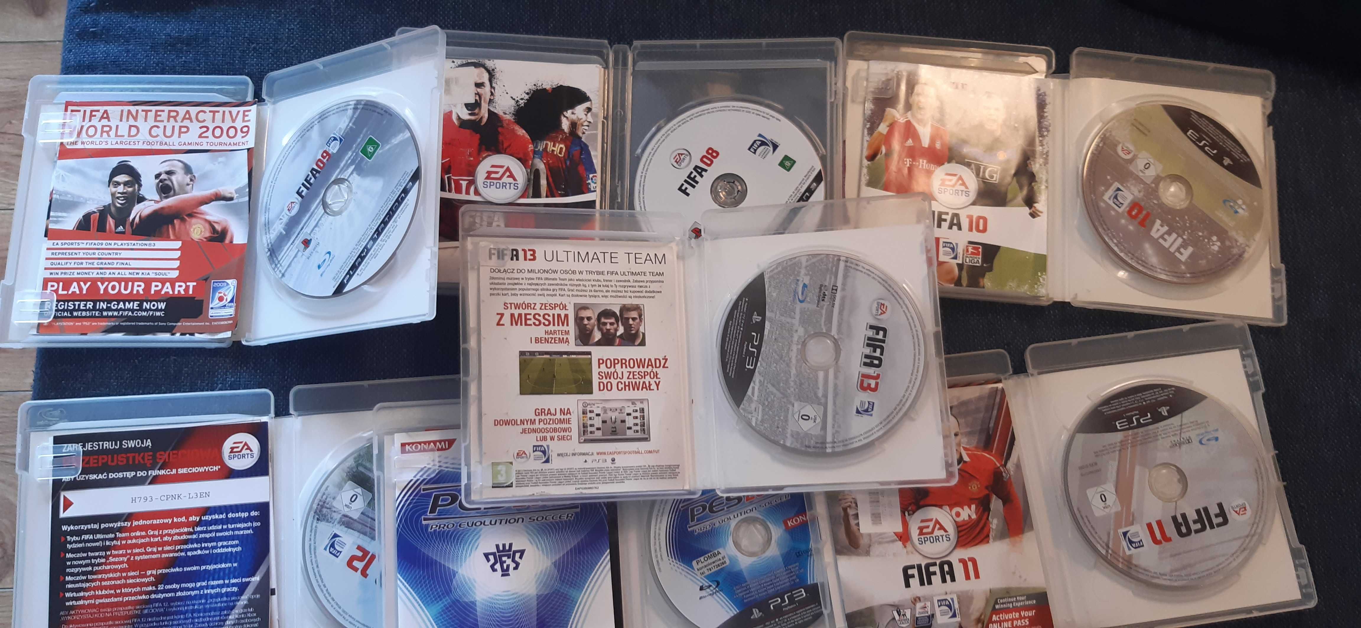 duży zestaw gier fifa na ps 3 plus pes