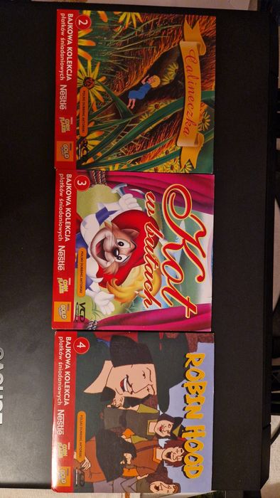 Klasyka 3 bajki - Calineczka,  Kot w butach,  Robin Hood