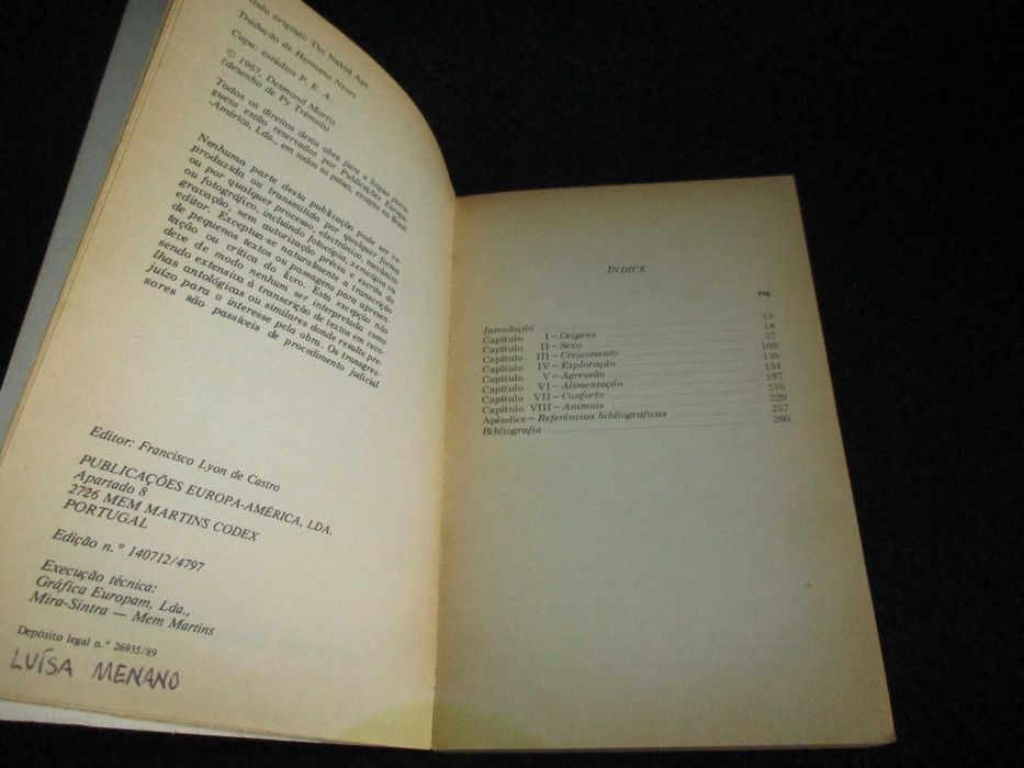 Livro O Macaco Nu Desmond Morris