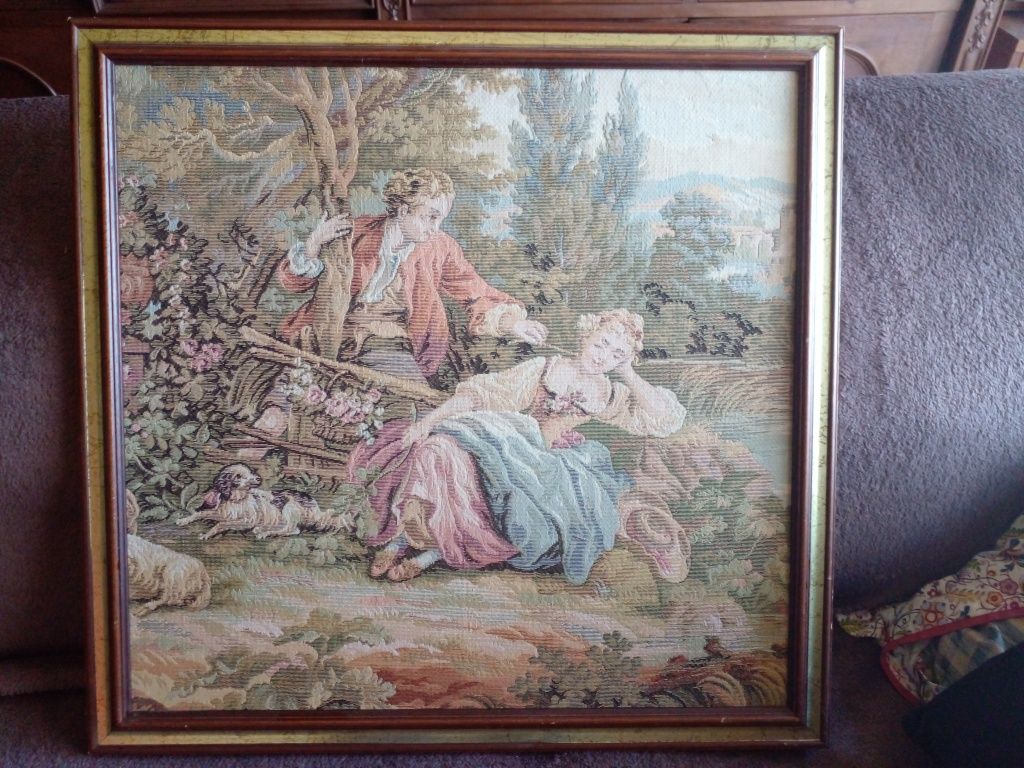 Quadro antigo em tapeçaria GOBLIN