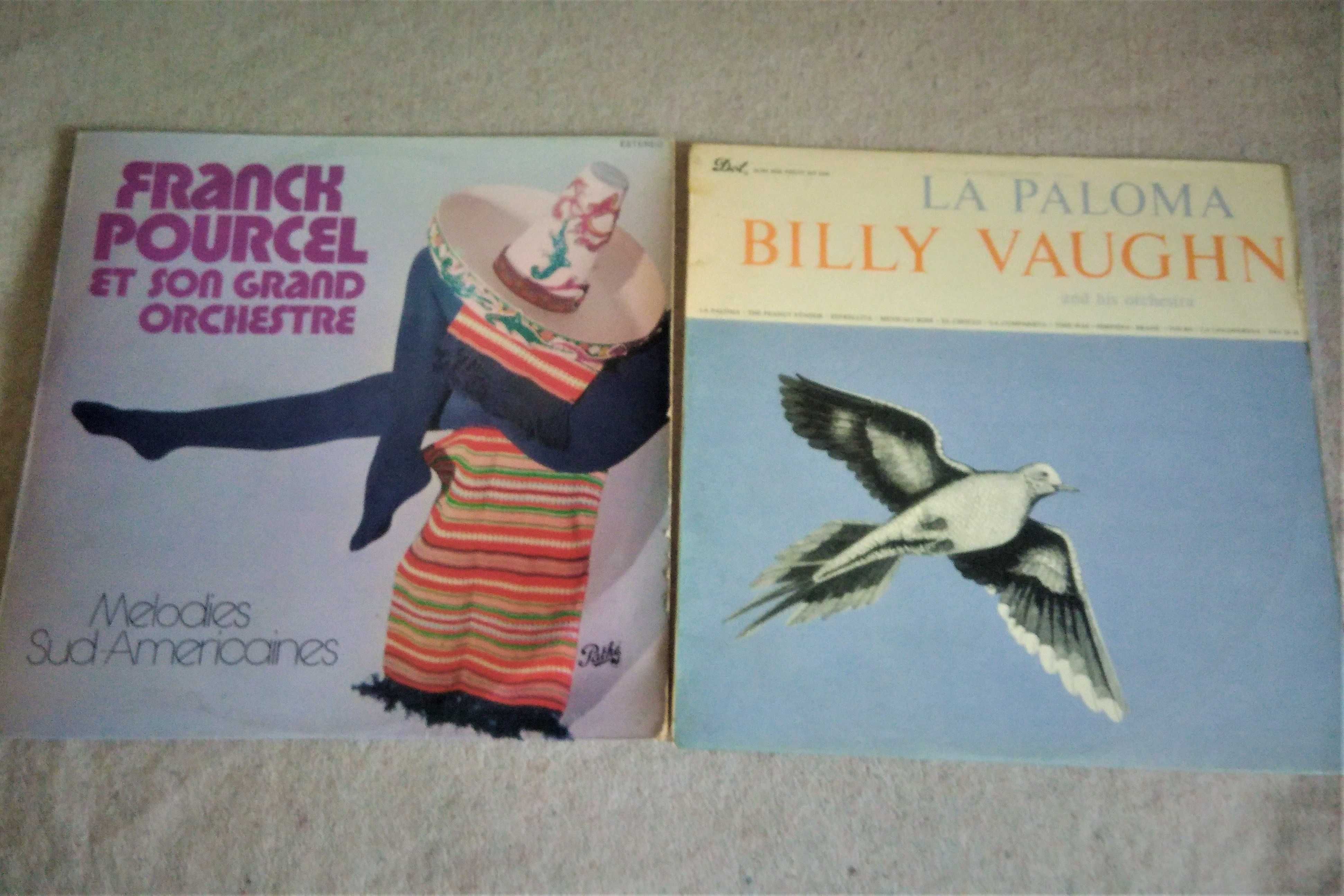 2 Discos vinil: Franck Pourcel melodies sud-americaines e Billy Vaughn