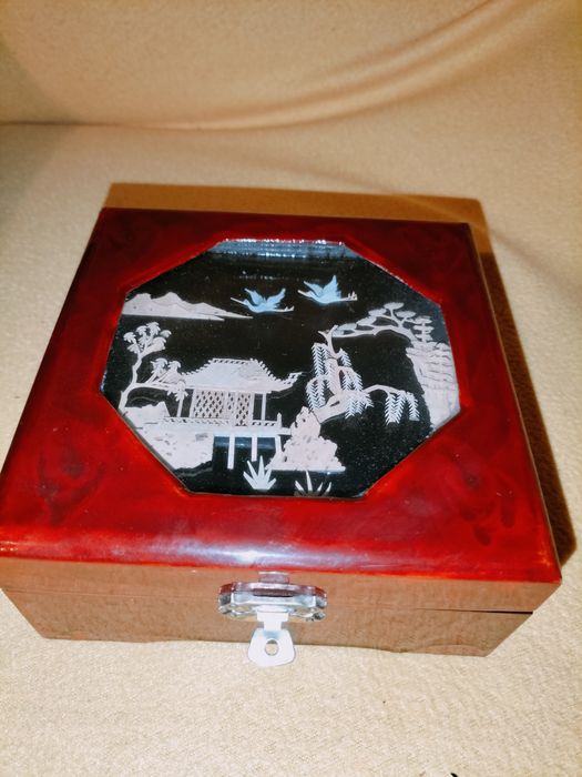 Chińska szkatułka ręcznie robiona, unikat, retro, vintage, prezent