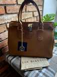 Lia Biassoni skóra shopper bag nowa włoska