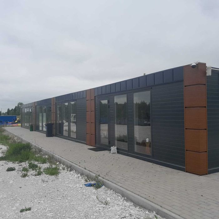 Kontener biurowy całoroczny pawilon usługowy kosmetyczny gastro