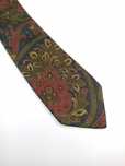 M Lewin & Sons granatowy jedwabny krawat paisley kwiaty wks57