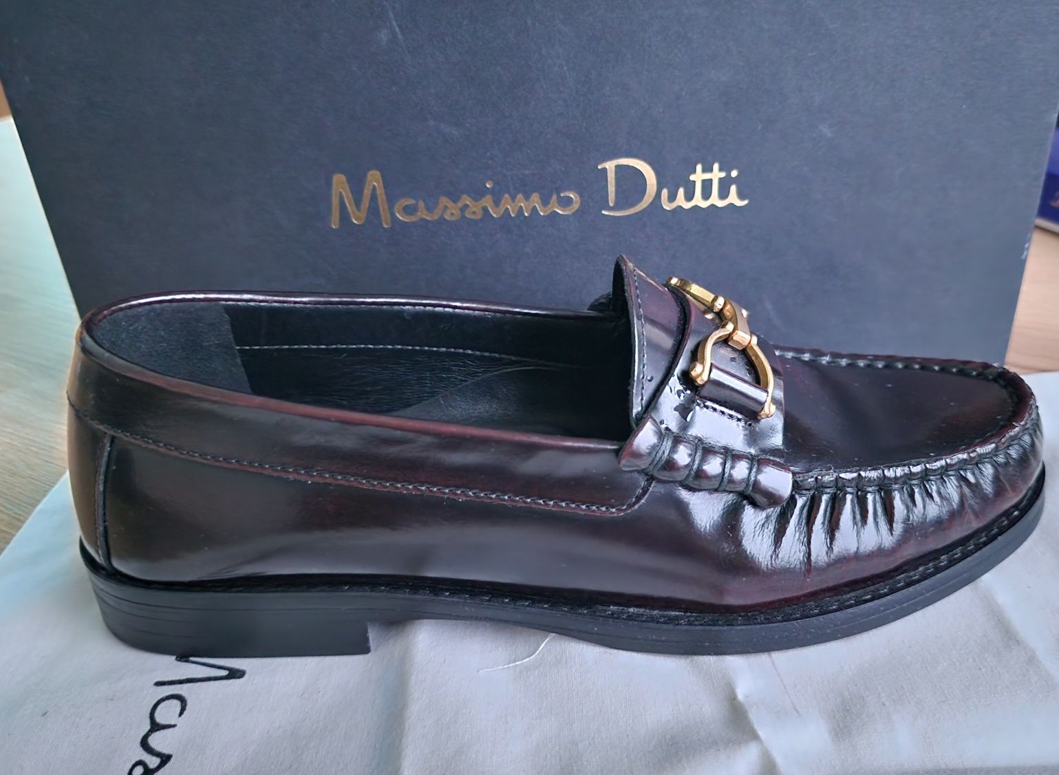 Massimo Dutti Mokasyny bordeaux M3I11E01O r. 36