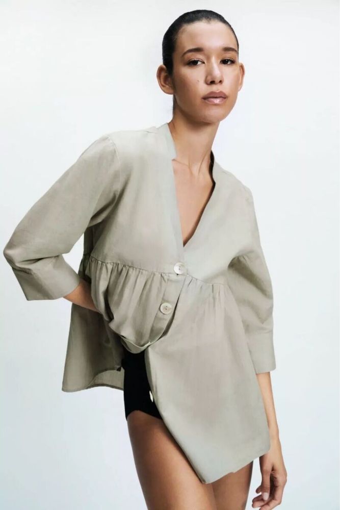 Лляна блуза ZARA, ідеальна