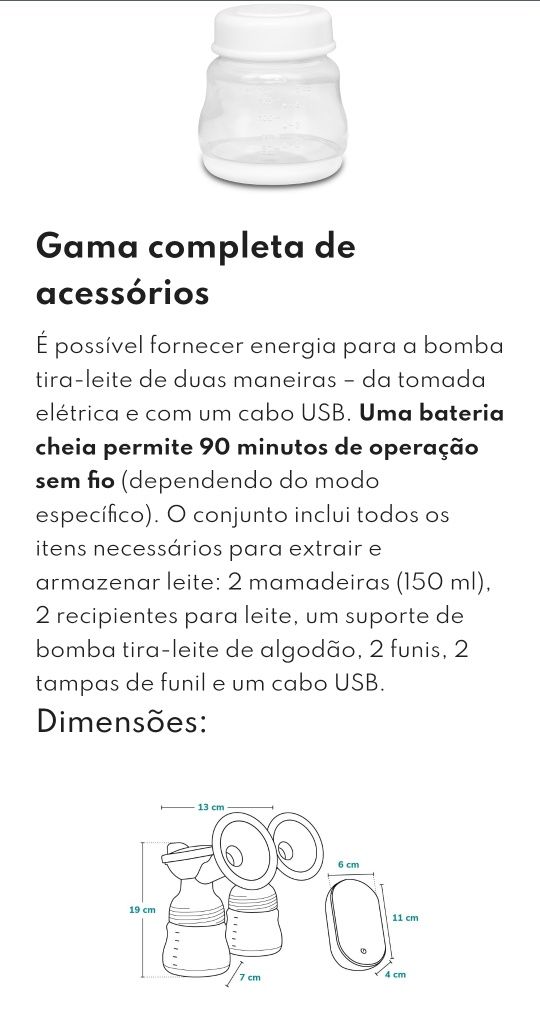 Bomba tira leite dupla elétrica