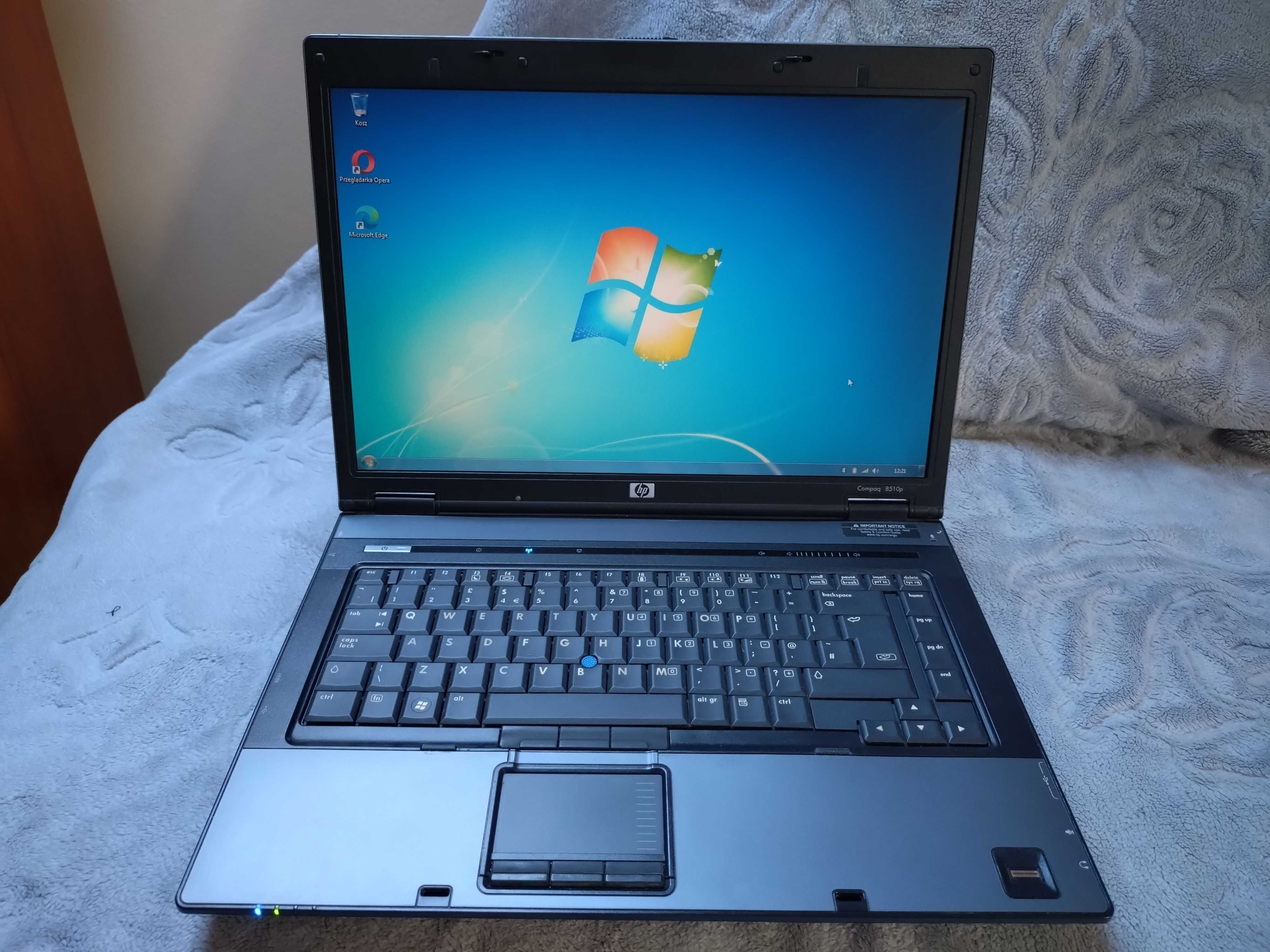 HP Compaq 8510p 15,4" 4GB DDR2 128GB SSD Windows 7 SP1 Home Premium