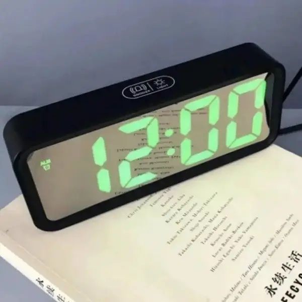 Настольные зеркальные часы DT-6508, будильник с датой, температурой