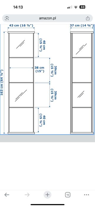 Witryna szklana biała Ikea