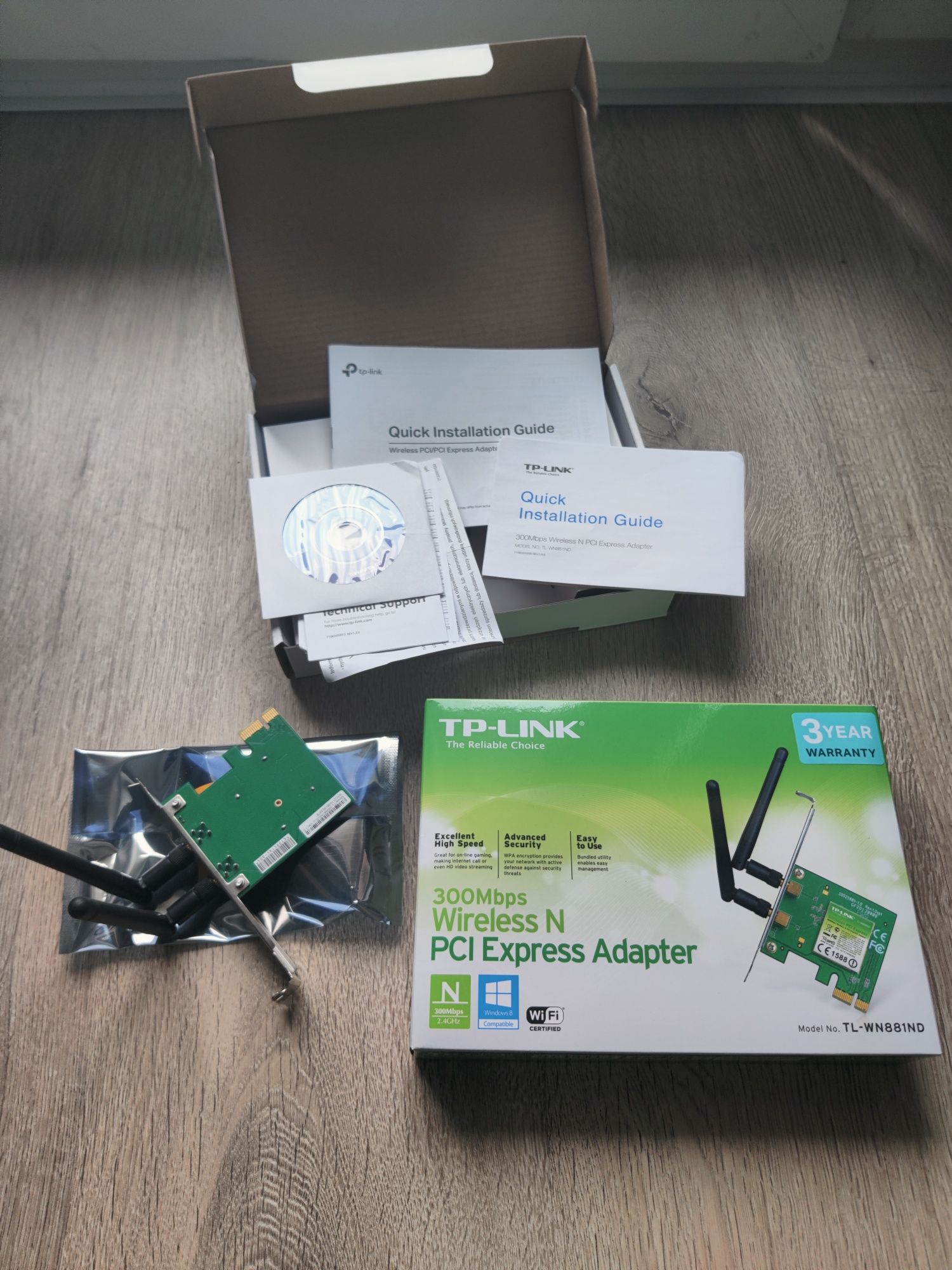 Karta sieciowa TP-LINK TL-WN881ND PCI Express, Wewnętrzna, 2.4 GHz