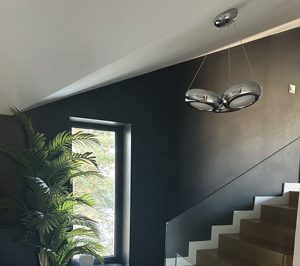 Dwie lampy wiszace , srebne