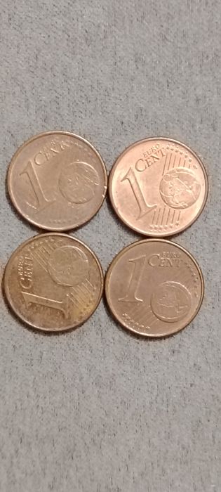 4 Moedas de 1 Cêntimo Alemanha 2004 Letras A F G J