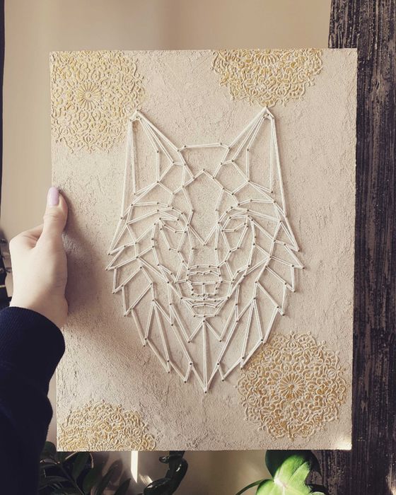 Obraz boho geometryczny wilk mandale