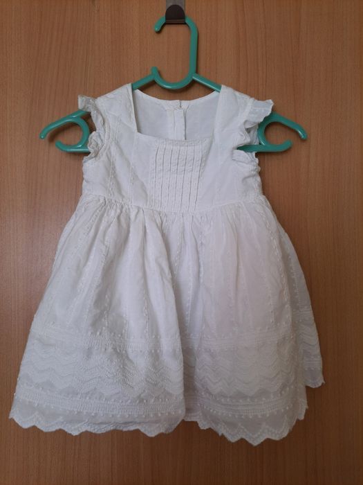 Sukienka biała na chrzest r.62/68
