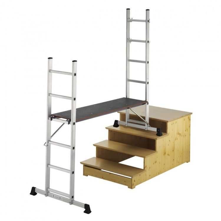 RUSZTOWANIE aluminiowe 2x6 do pracy na SCHODACH - wielofunkcyjne 3w1