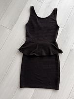 Cudna dopasowana czarna sukienka H&M 34/36 XS/S jak nowa