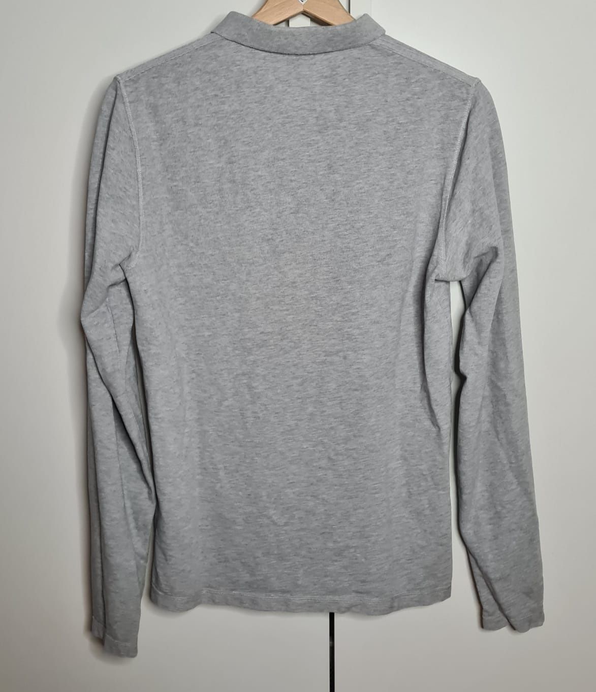 AllSaints męska koszulka polo szara XS longsleeve z długim rękawem