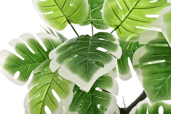 Monstera rododendron sztuczne kwiaty donica kompozycja liście prezent