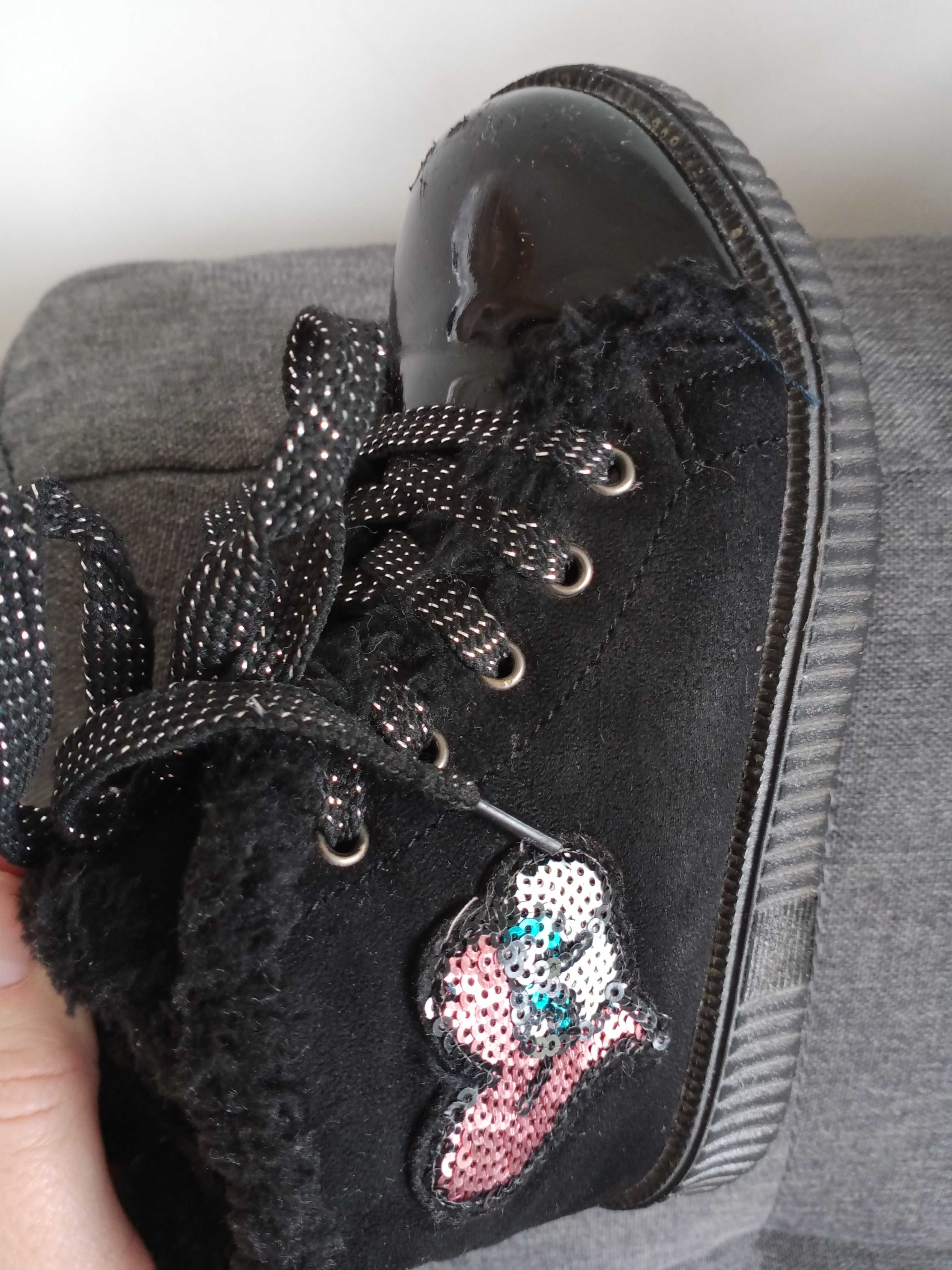 Buty zimowe, botki ocieplane, dziewczęce 28, CCC
