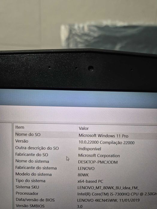 lenovo legion y520 processador i5~7300HQ, a funcionar sem anomalia