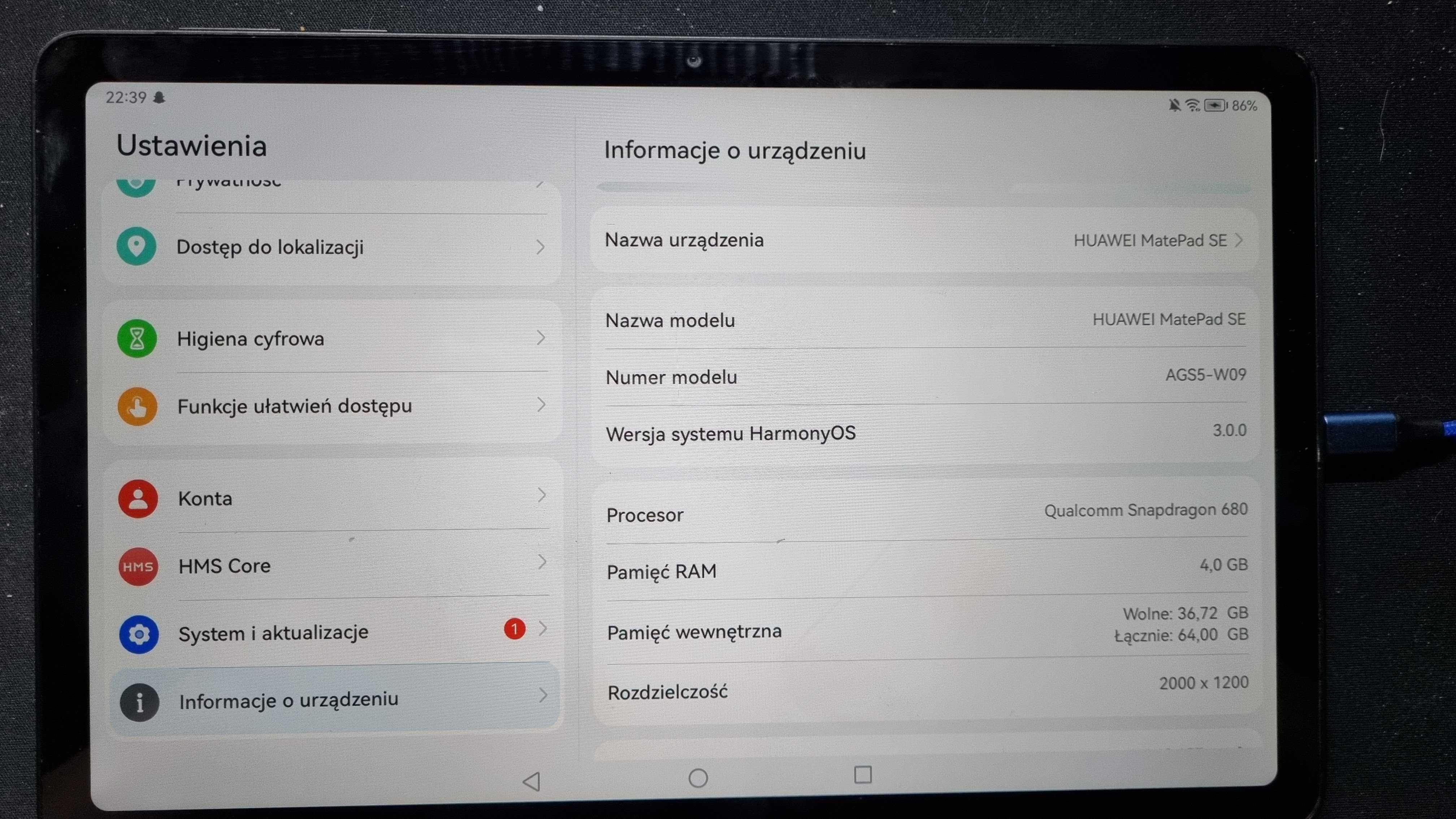Sprzedam tablet Huawei MatePad SE