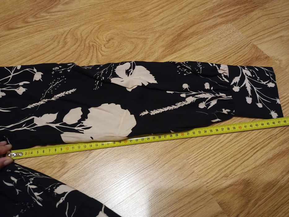 Szmizjerka sukienka długa jesień w kwiaty koszulowa midi maksi H&M S