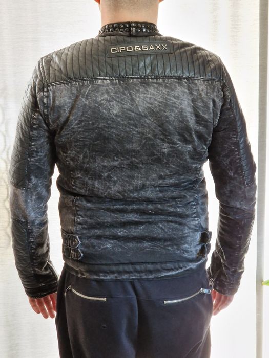 Czarna przecierana kurtka męska CBJ