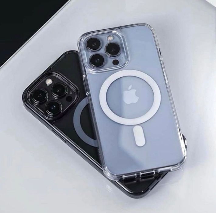 Прозорий силіконовий чохол з Магсейф Айфон | Чехол iPhone с MagSafe