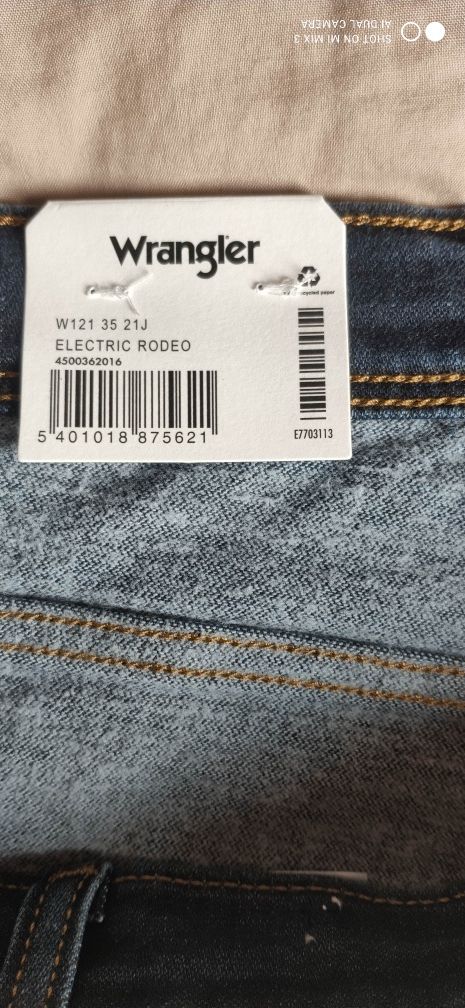 Wrangler Texas Straight Electric Rodeo męskie jeansy rozm 35/34