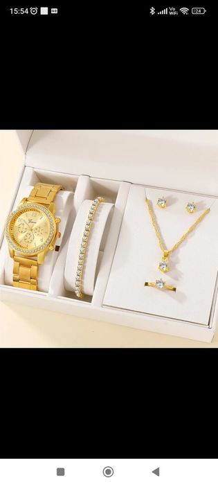 Hit zestaw komplet biżuteria zegarek naszyjnik bransoletka kolczyki