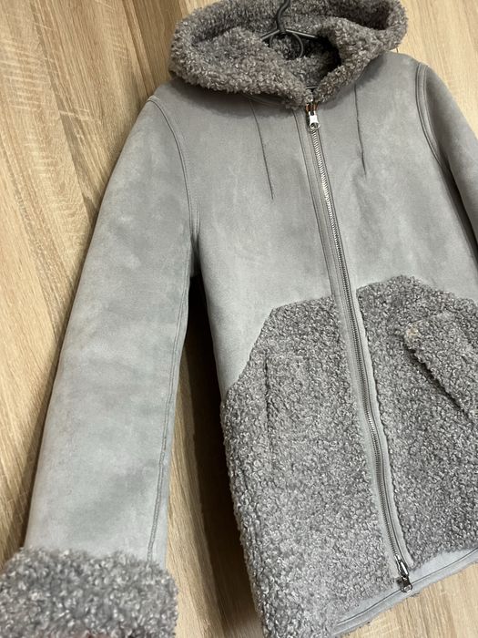 Двостороння дубленка / пальто зимове / розмір S-М