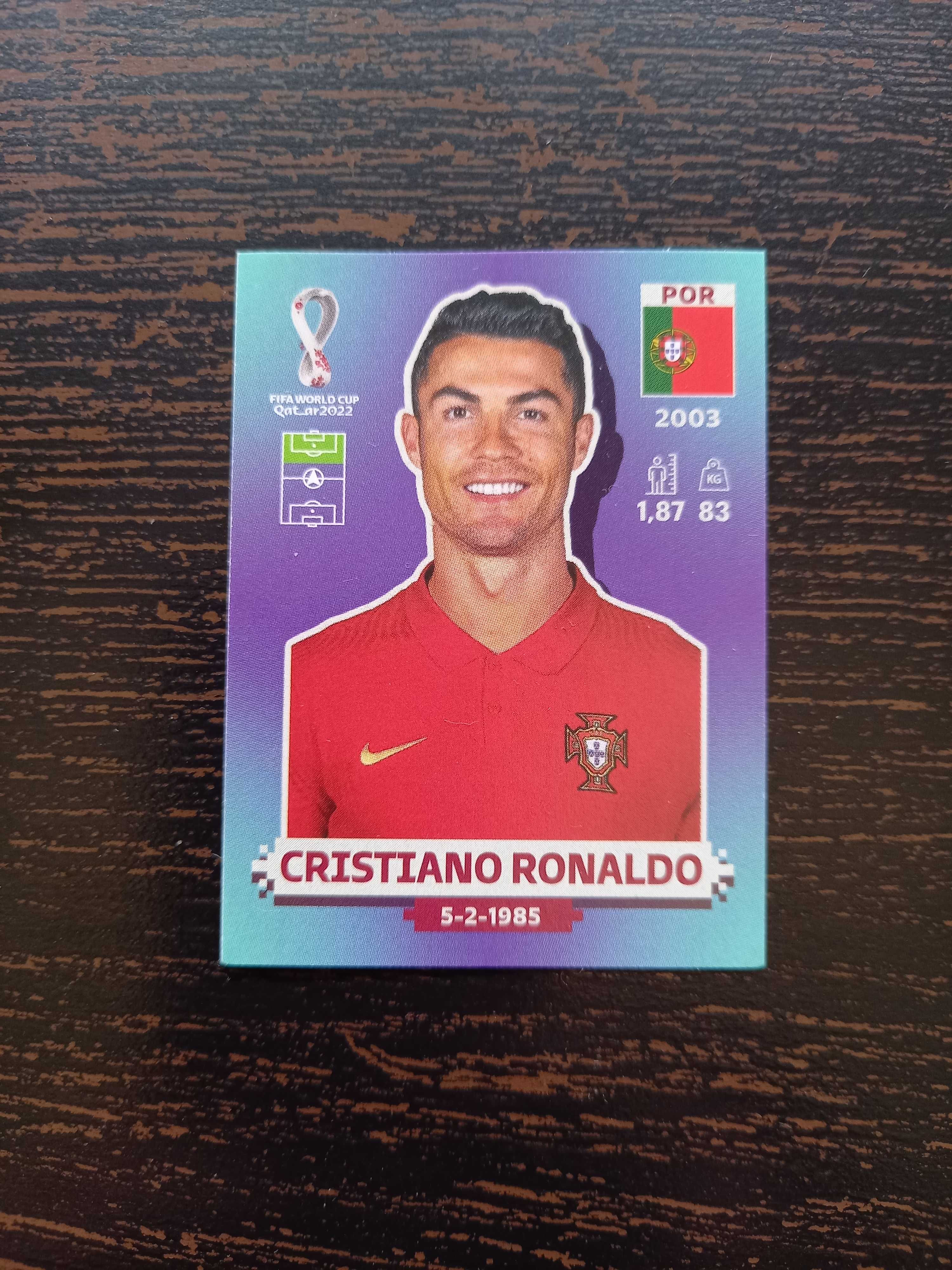 Cromo de futebol Cristiano Ronaldo FIFA World Cup Qatar 2022 da Panini