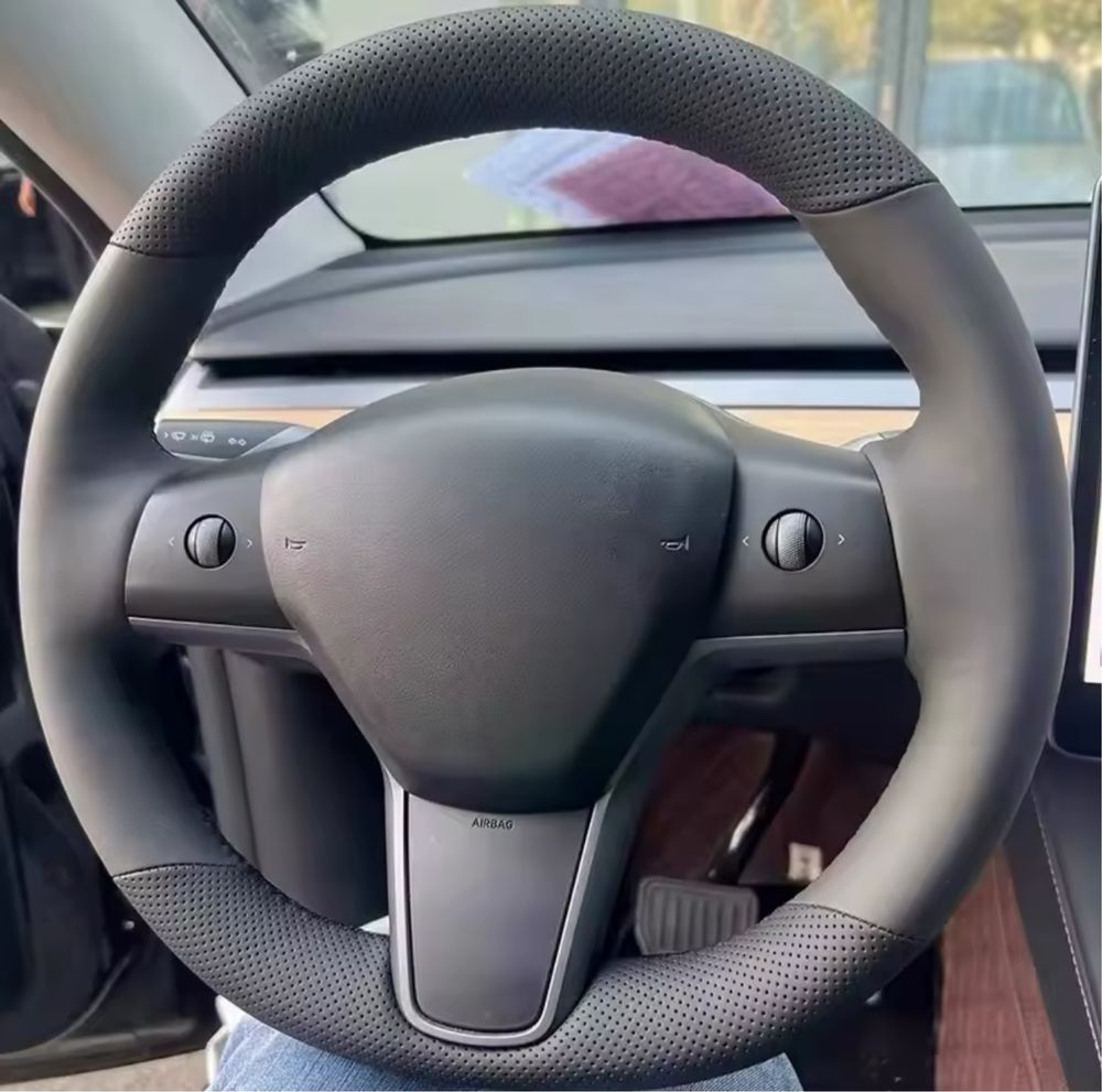 Чудовий Подарунок Чехол на руль Tesla Model Y Model 3 шкіра мікрофібри
