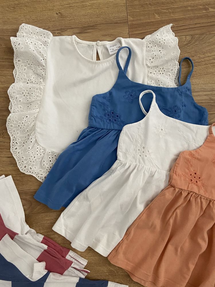 Koszula 116 zara 6 sztuk sukienka komplet ubranka paka koszulki koronk
