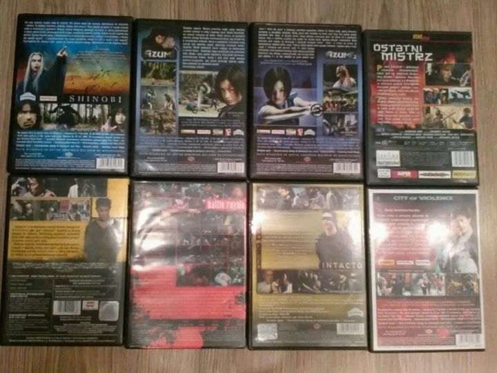 Zestaw Filmy DVD sensacyjne, karate,walki na miecze