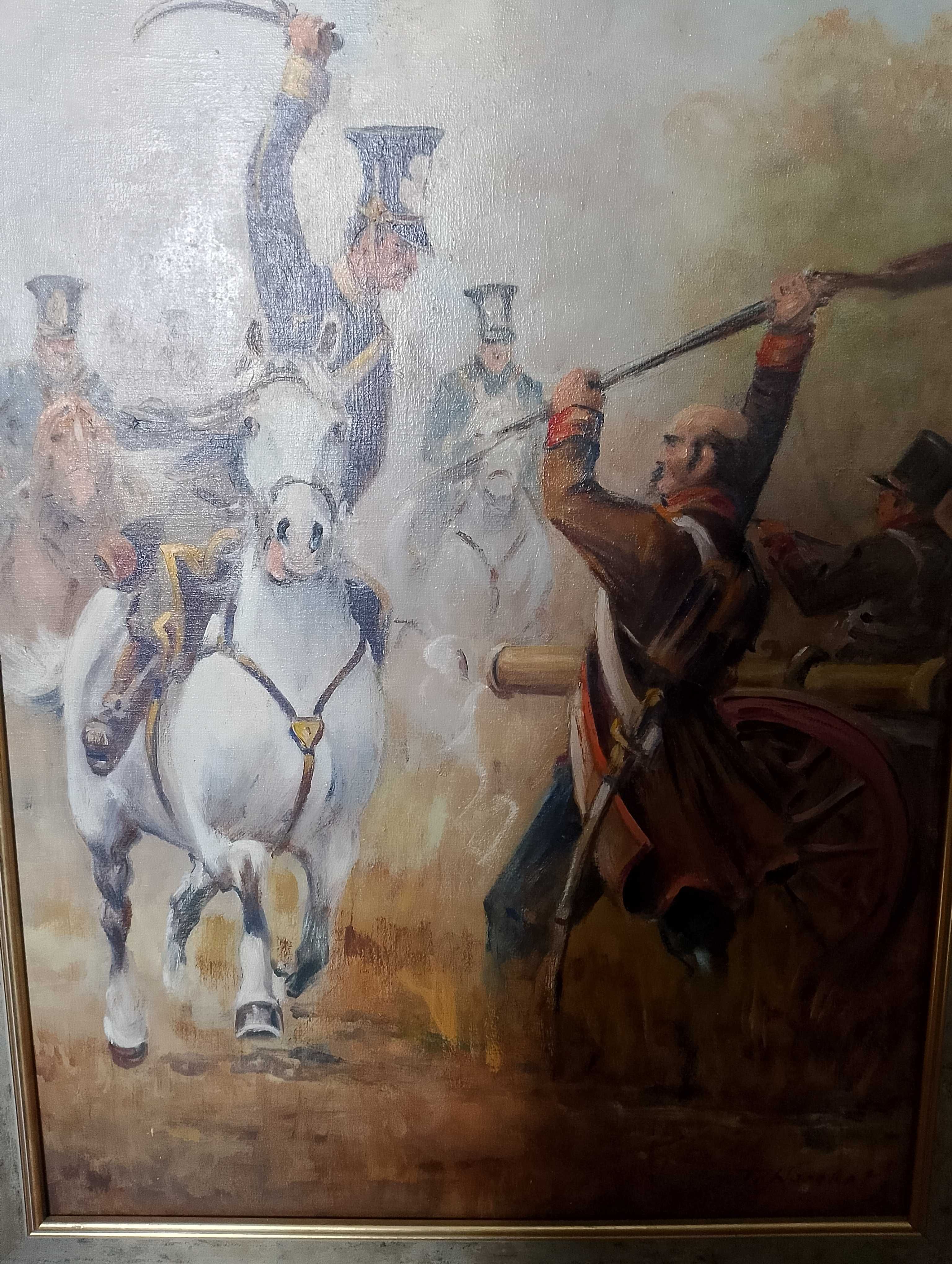Ułani  ,szarża obraz olejny, kopia wg.Wojciecha Kossaka