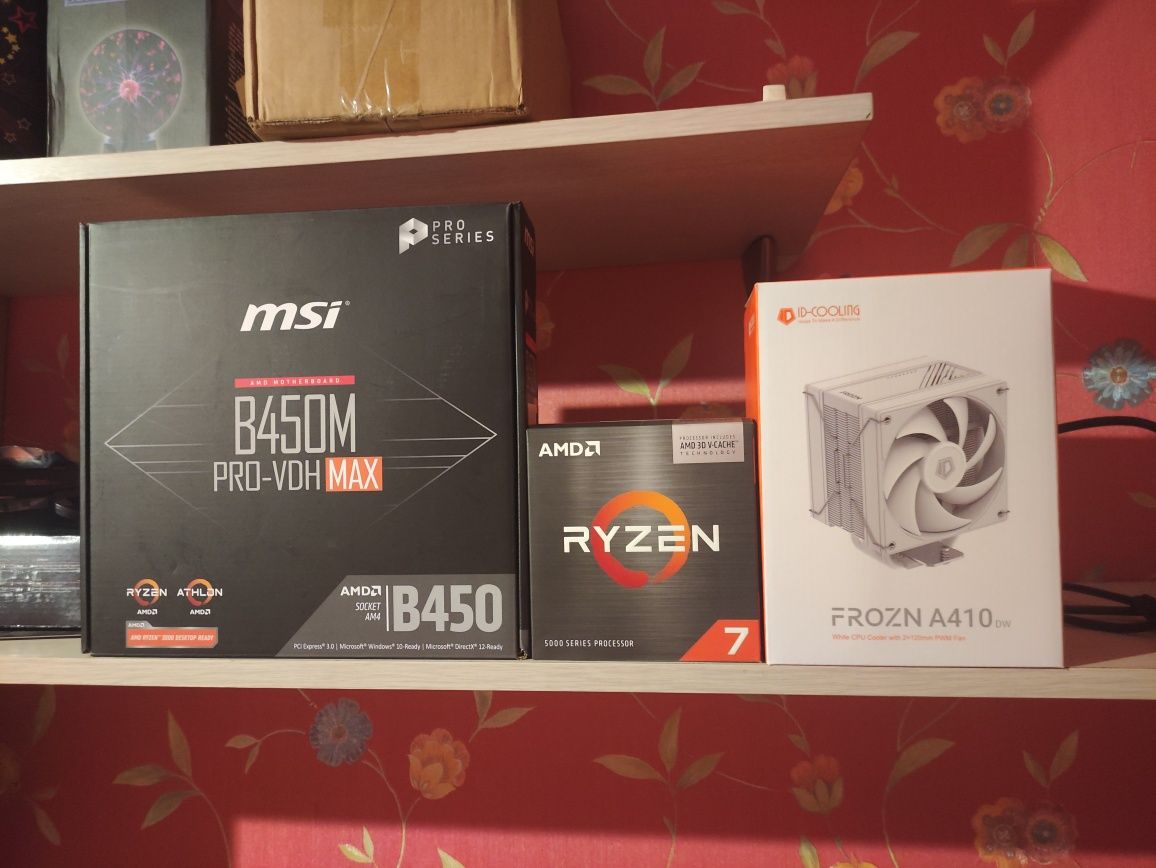 Комплект для ПК b450 + 5700x3d + ddr4 32gb 3600