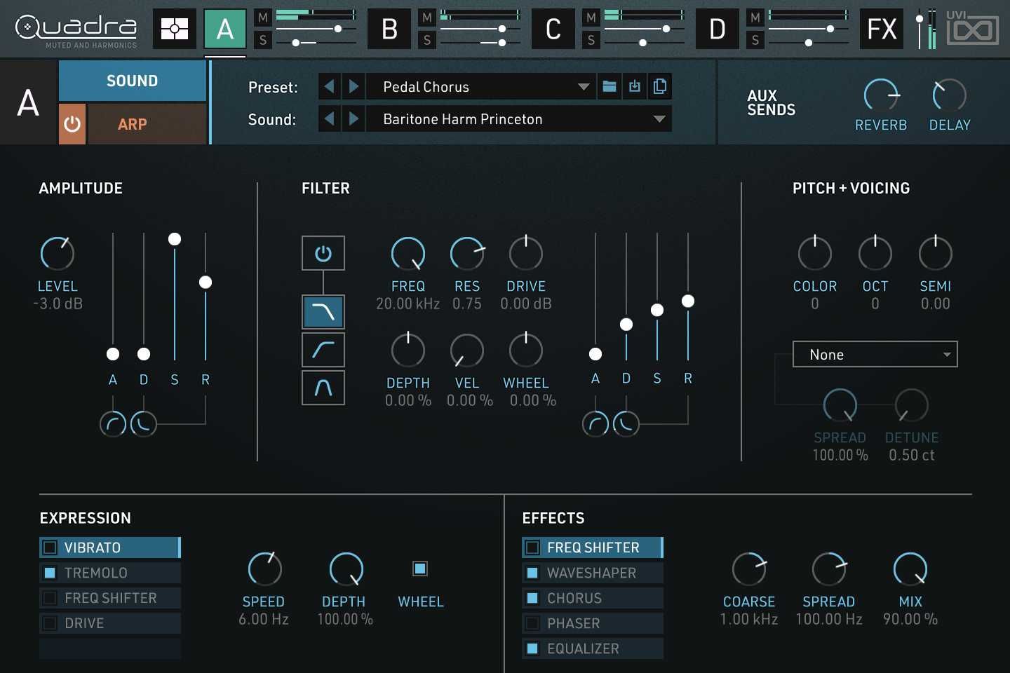 UVI Quadra - Muted and Harmonics - plugin wtyczka VST VST3 AAX ZAMIANA