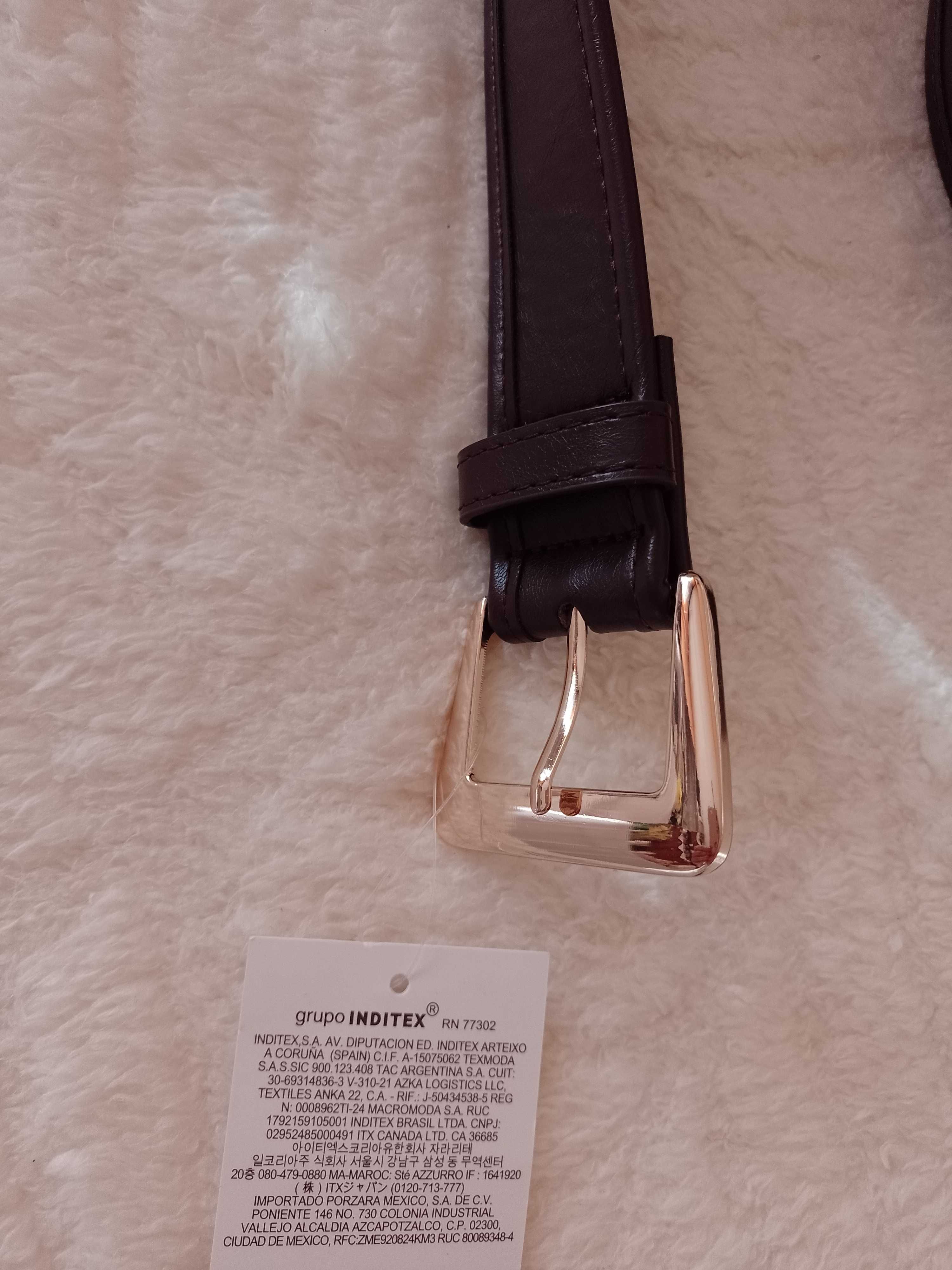 ZARA/ Grupa Inditex/ Bordowy pasek do sukienki, NOWY