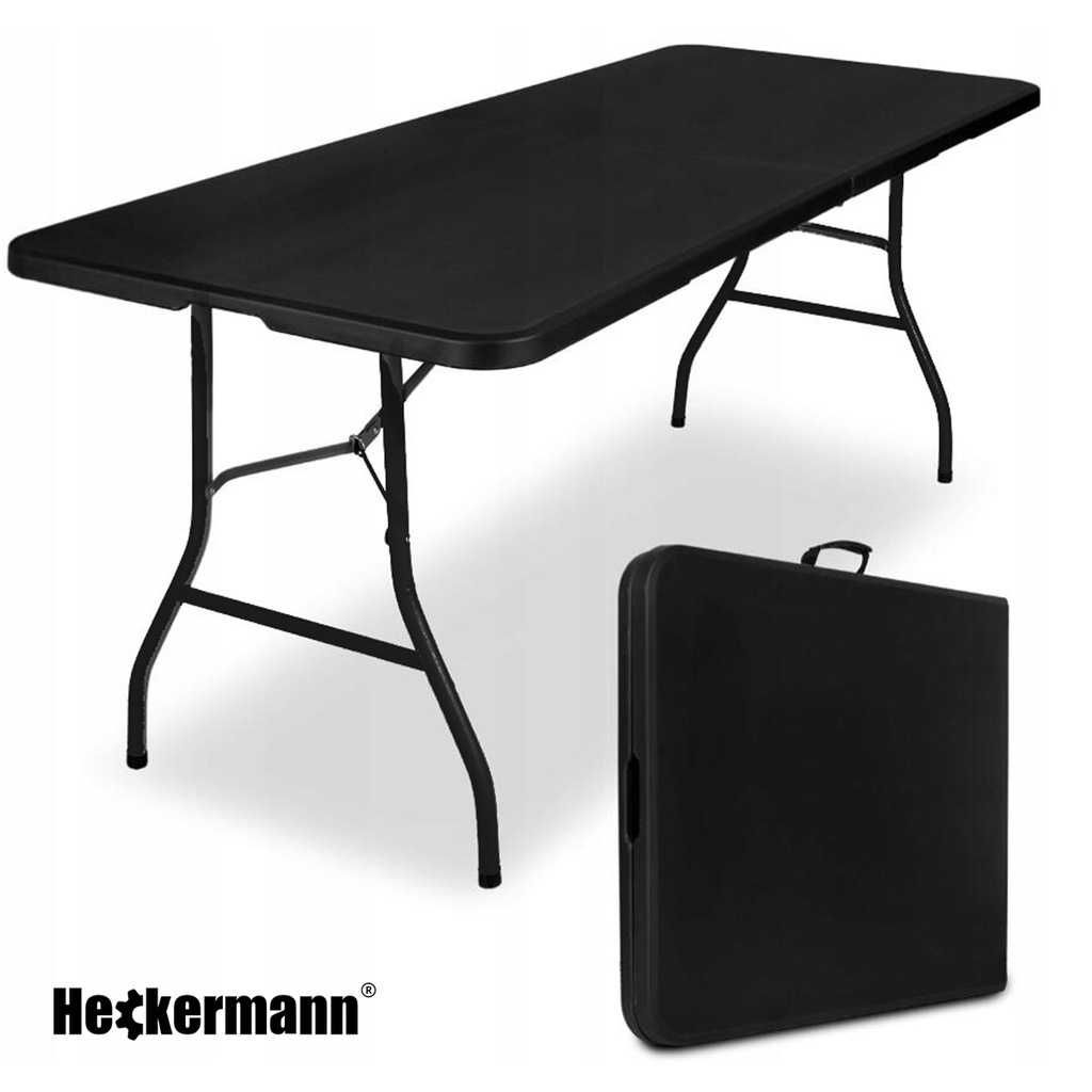 Стіл складний переносний Heckermann 180х74х74 Black White (XJM-Z180)