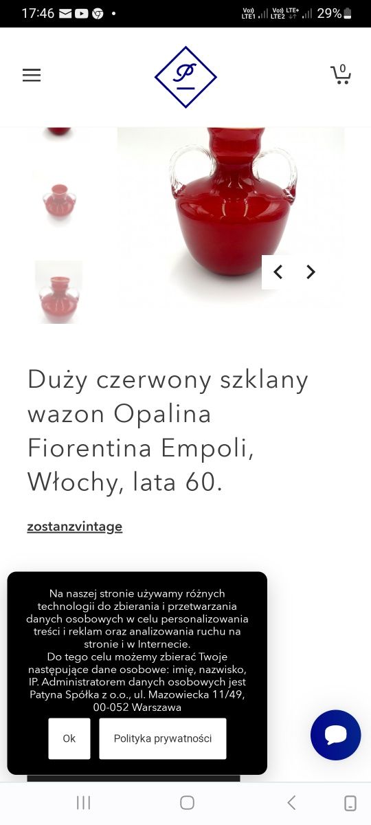 Wazon, duży, szklany