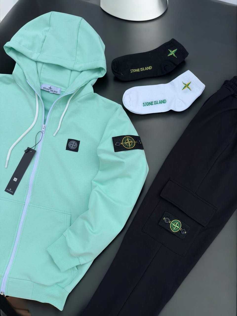 Костюм STONE ISLAND: зип-худи/штаны, спортивный костюм СтонАйлэнд, хит