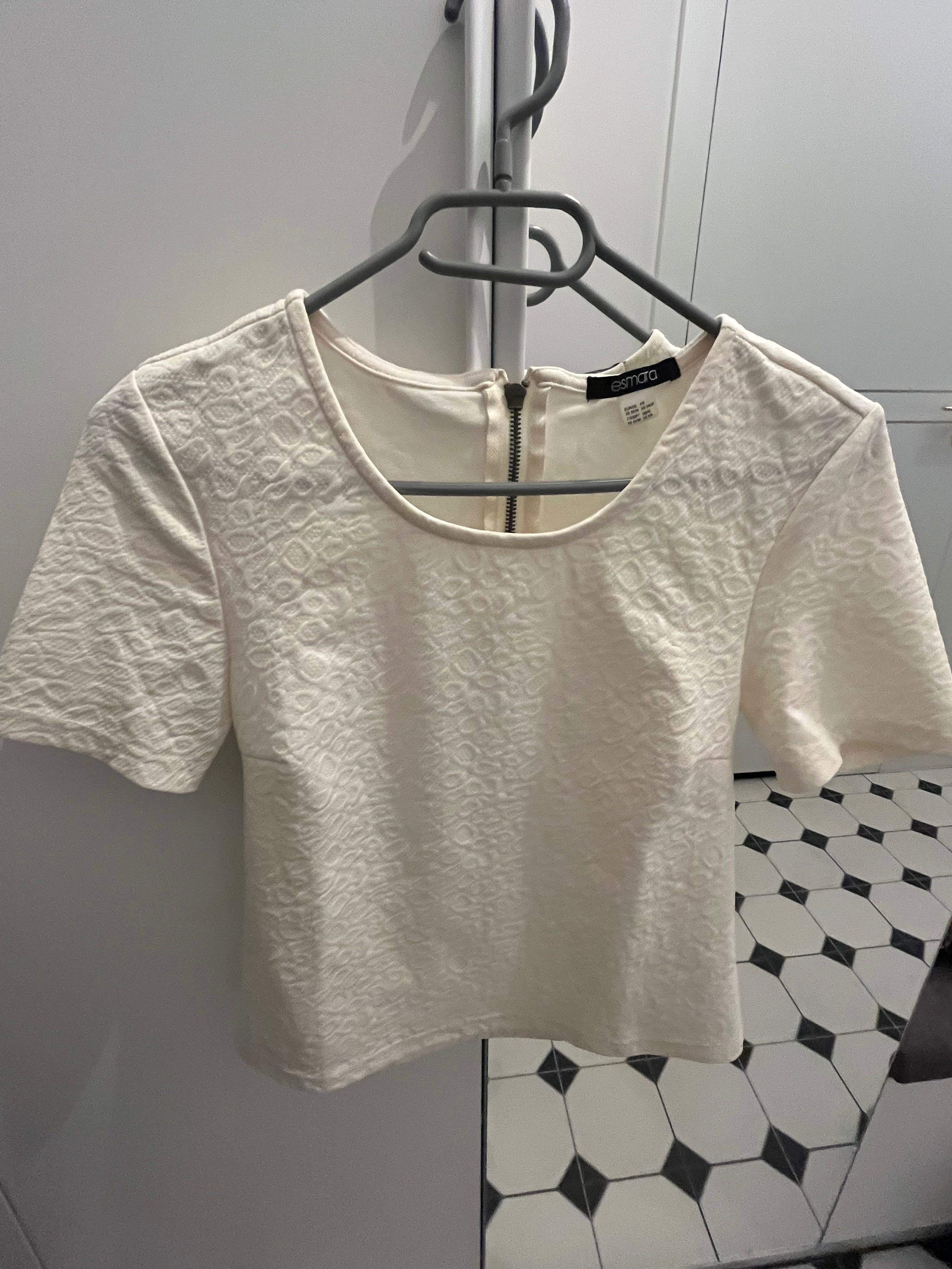 Kremowa koszulka tshirt Lidl Esmara rozm. XS