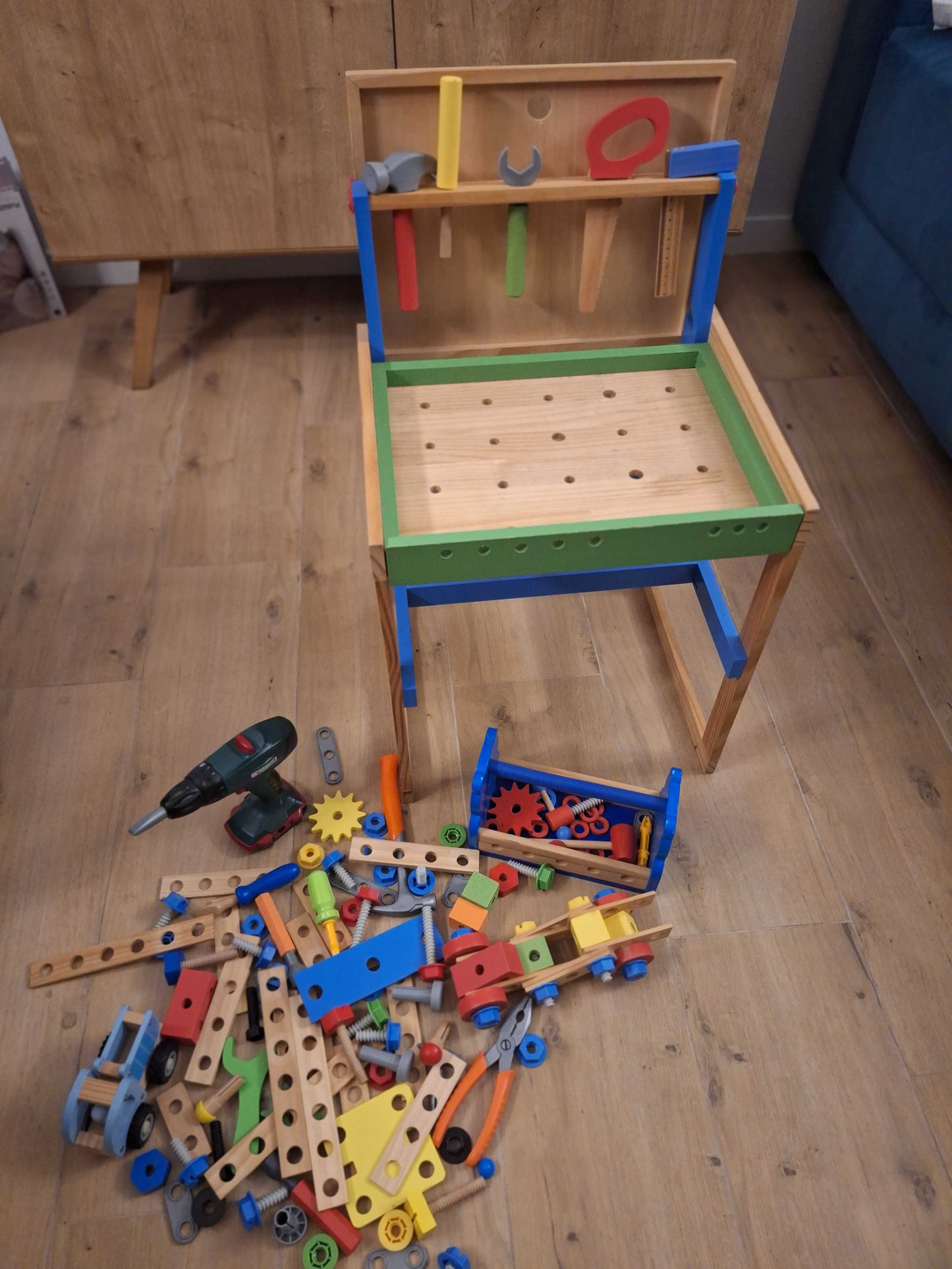 Stół warsztatowy dla dzieci LIDL Playtive plus dodatkowe narzędzia